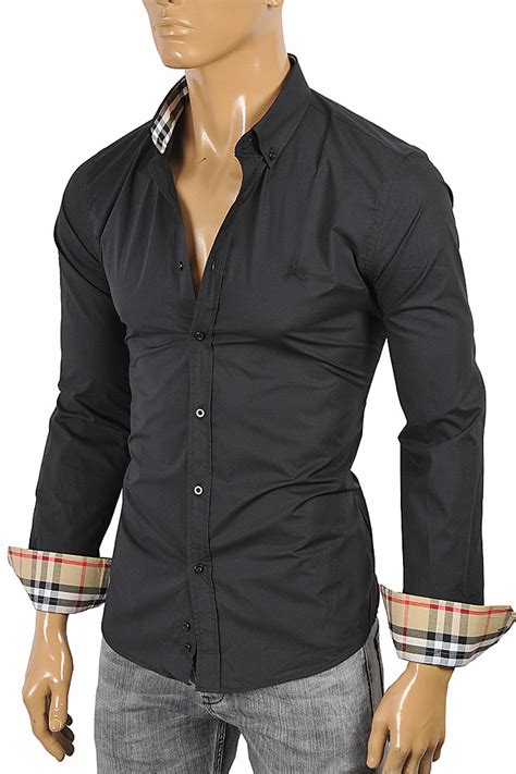 black mens burberry shirt|Burberry formal shirt men.